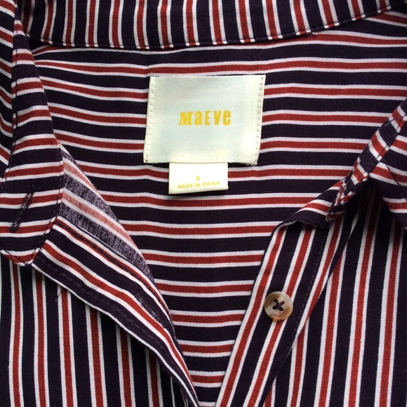 Anthro Maeve Adelaide Striped Poplin Shirt - Picture 7 of 8